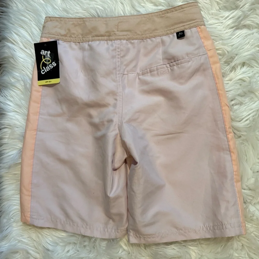 Art Class Boys Swim Trunks Size 12 Pink Colorblock UPF 50 NWT‎